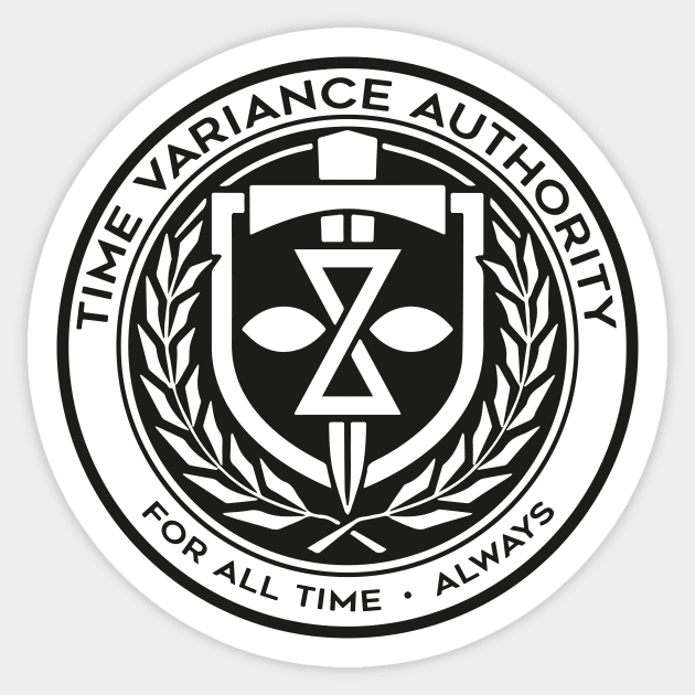 Seal of The Time Variance Authority (Black) Sticker by Pufahl